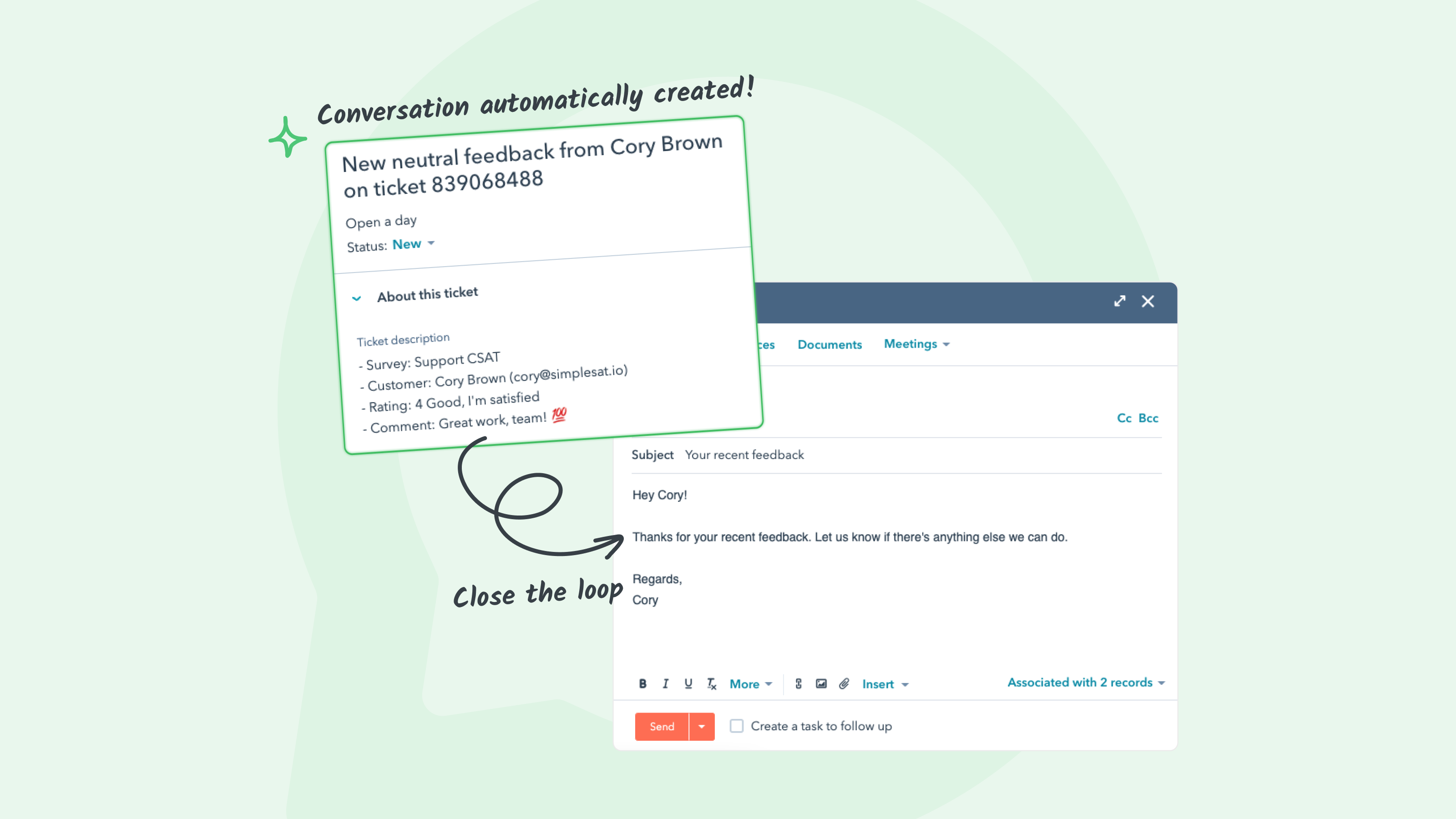 Create follow-up tickets from feedback