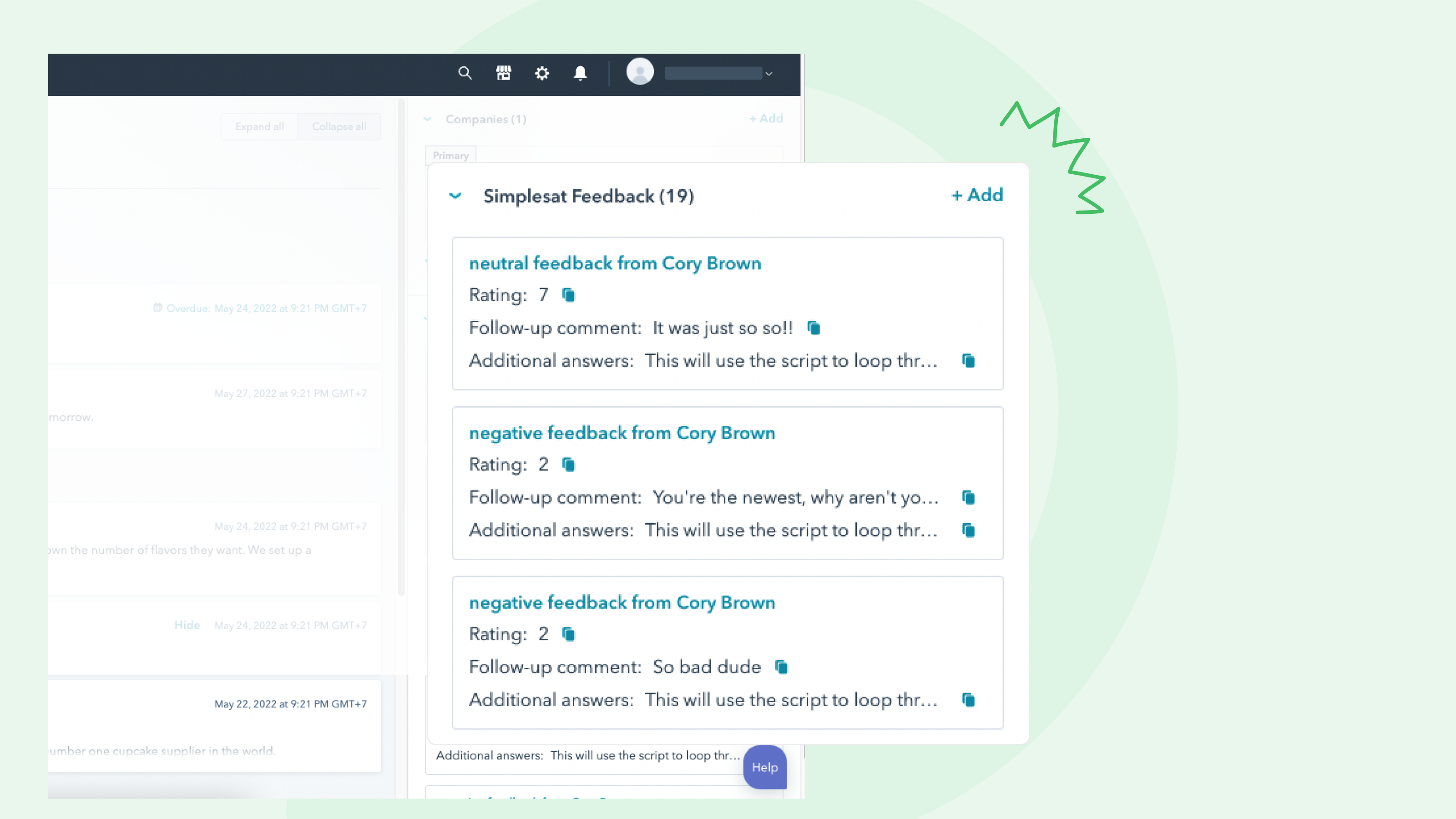 Create custom objects from feedback